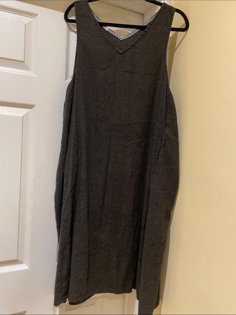 Shamale Korean 100% Cotton Pinafore Dress Lagenlook Artsy Minimalist OS